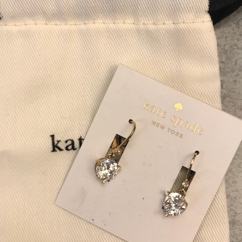 Kate Spade gold & crystal drop earrings